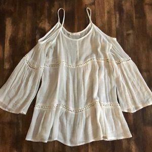 white flowy top